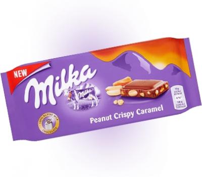 Шоколад Milka Peanut Crispy Caramel 90 грамм