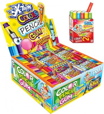 Жвачка Карандаш с эффектом пудры Color Pencil Gum Johny Bee 35 грамм